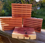 20 Self draining Cedar soap dish, 100% natural repurposed no stains varnishes or chemicals