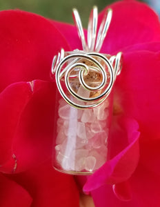 Rose Quartz Fairy Jar Pendant