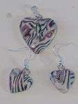 Mokume gane Polymer Clay Heart w/matching earrings